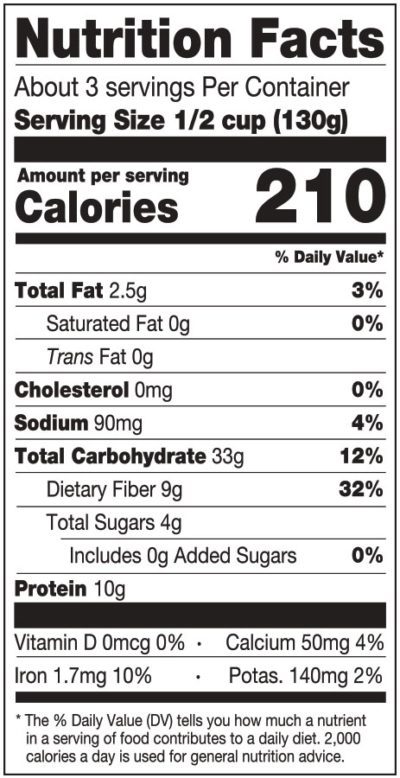 Garbanzo Beans Nutrition Facts 1 Cup