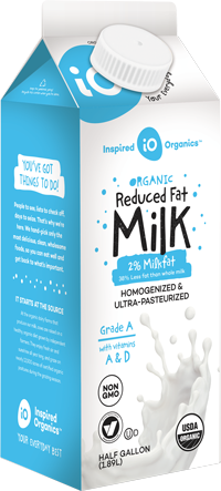 Inspired Organics Reduced Fat Milk Reduced Fat Milk