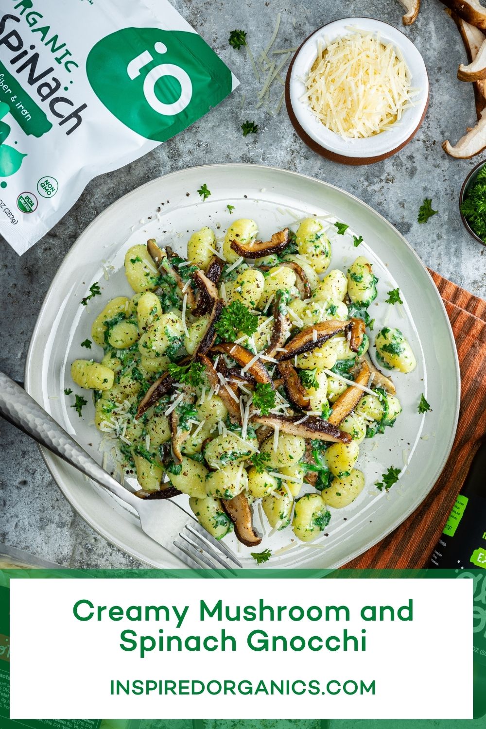 Creamy Mushroom and Spinach Gnocchi Inspired Organics